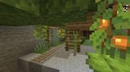 Mineshaft in a lush cave (Image via Minecraft)